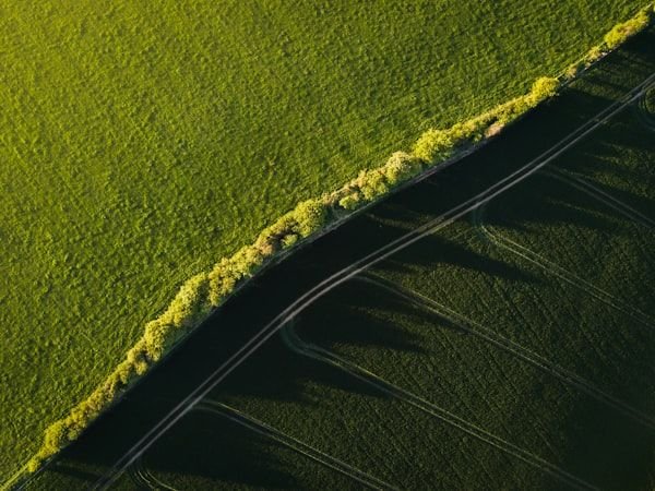 Aerial view of a land parcel